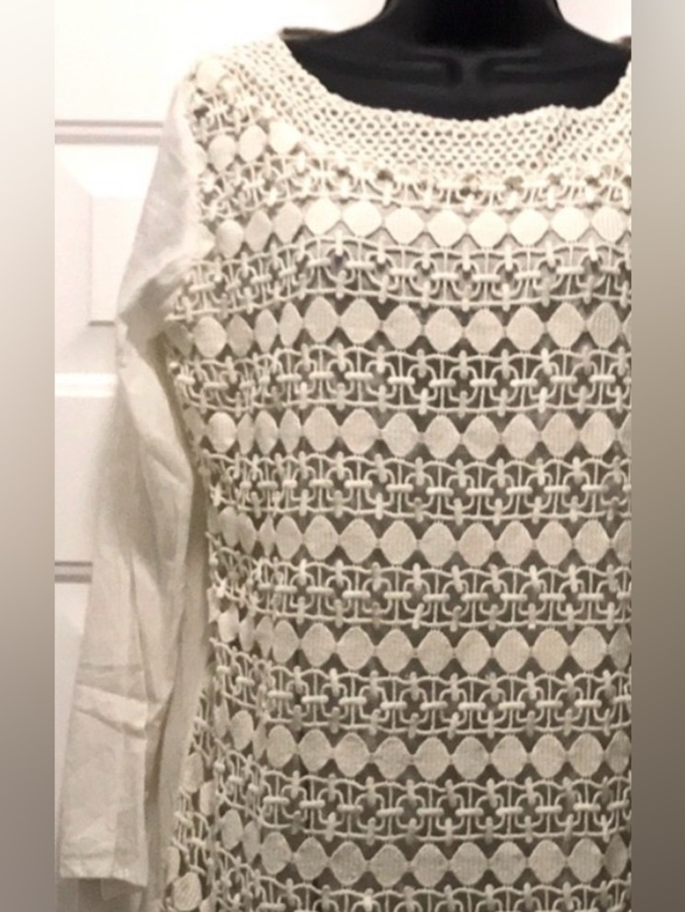 Cotton crochet front tunic